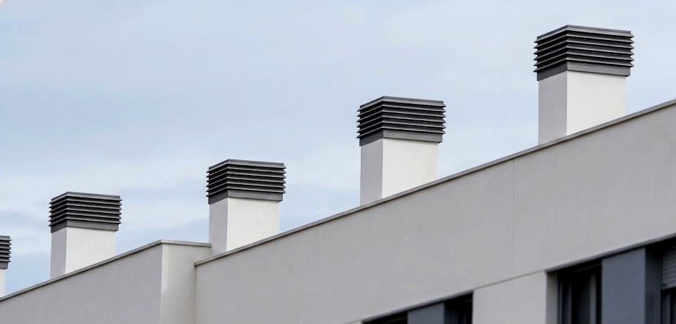 Remate de chimenea de aluminio gris