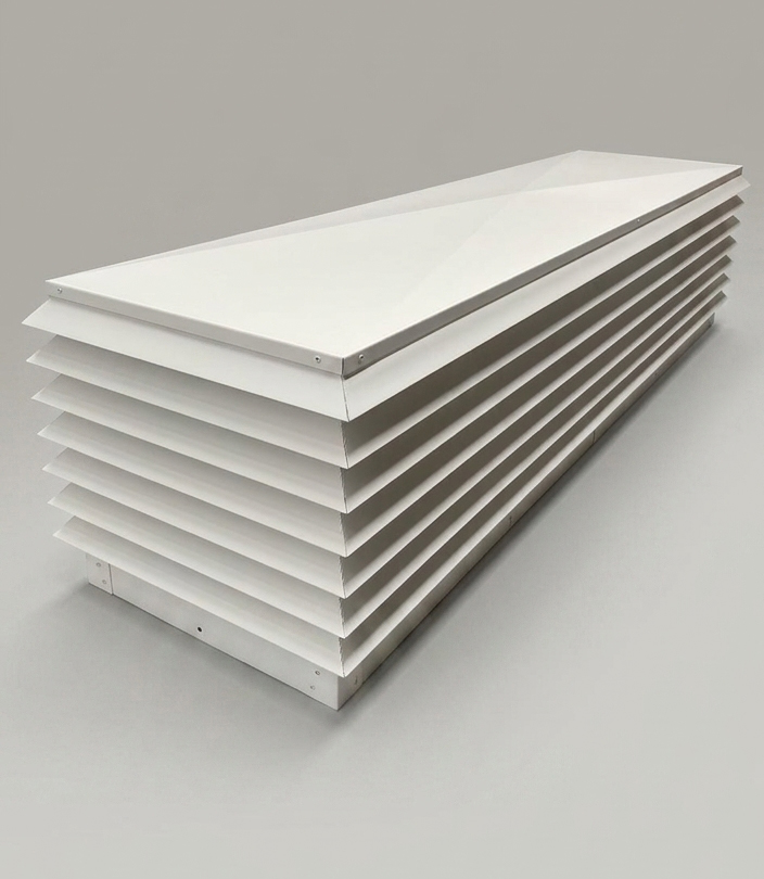 Chimenea Ventilacion Aluminio Lacado Blanco Rectangular