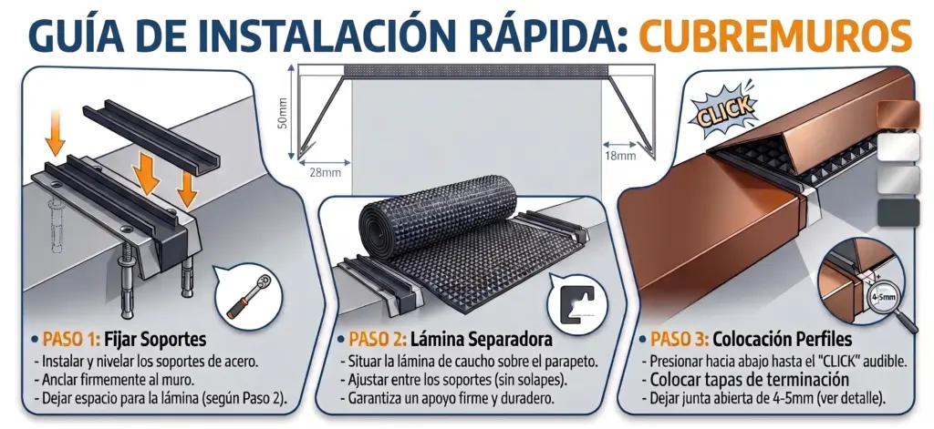 ¿Qué es una albardilla o cubremuros de aluminio y por qué la necesitas en tu terraza?